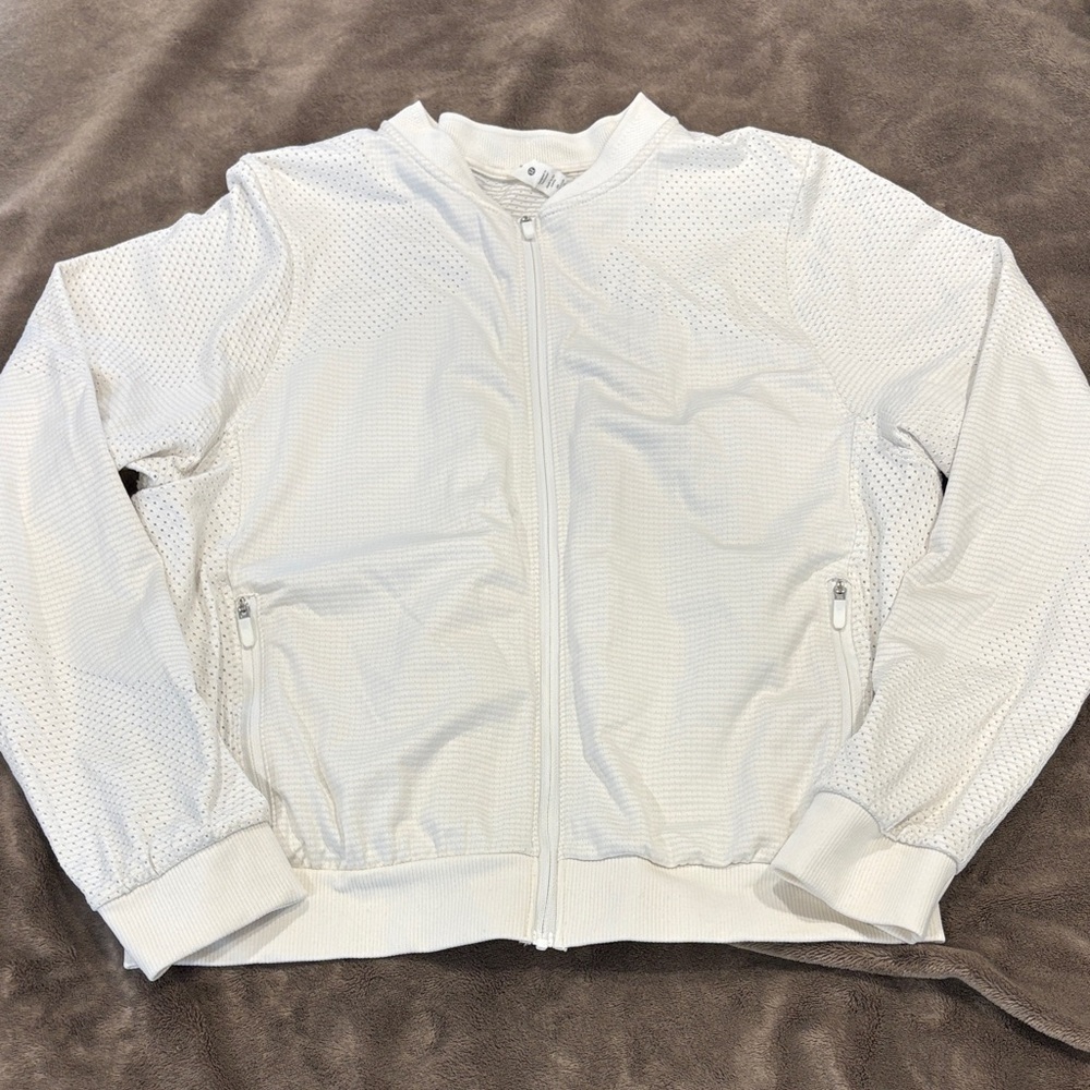 lululemon athletica White Mesh Perforated Zip Jacket